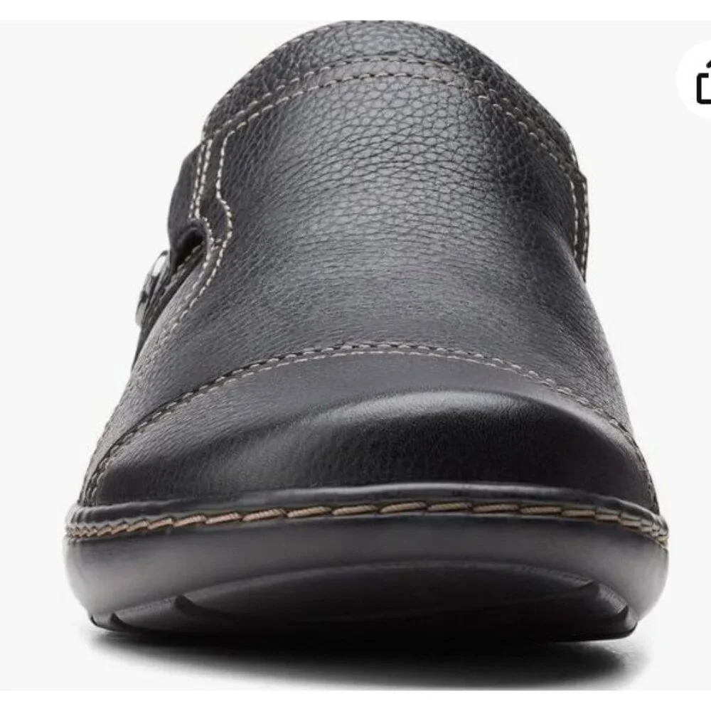 Clarks Cora Poppy Loafers Slip On Black Leather Size US 10 EU 41.5 $90 [jb] - Picture 3 of 16